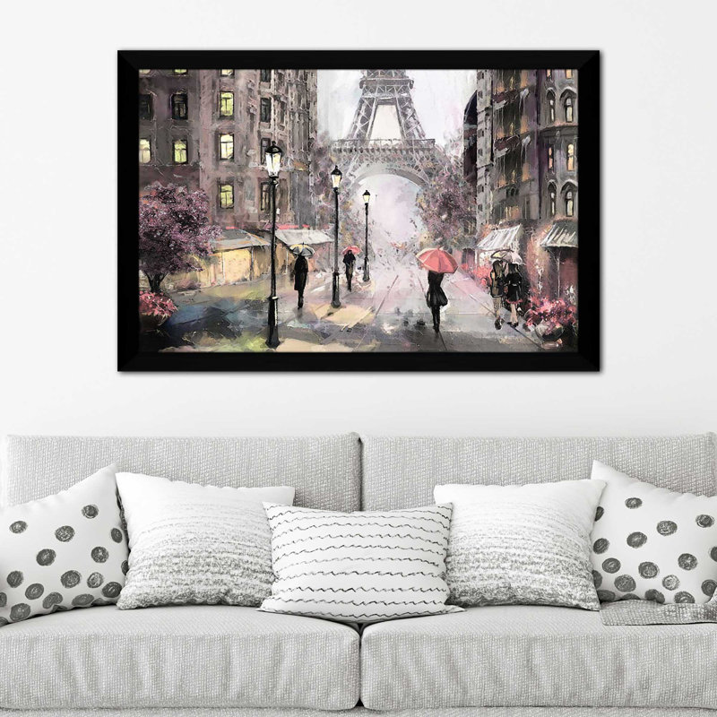 «Paris Streets II», reproduction encadrée, H 21,5 po x l 27,5 po x P 0,75 po, Cadre noir
