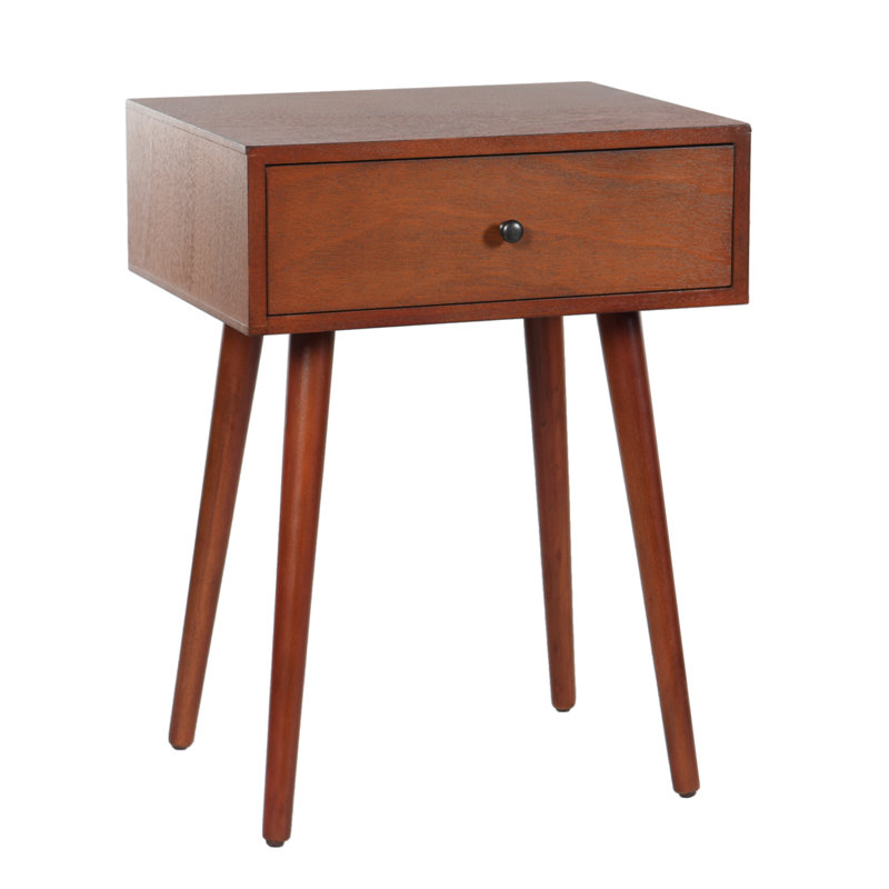 Myleisha Collection Side Table with One Drawer, Light Walnut