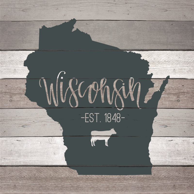 Wisconsshiplap With Gray - Wrapped Canvas Print, 91cm H x 91cm W x 3.8cm D