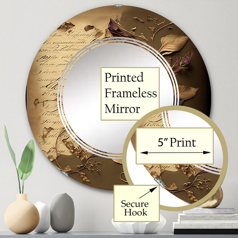 Braddon - Miroir mural moderne rond, 24 po x 24 po