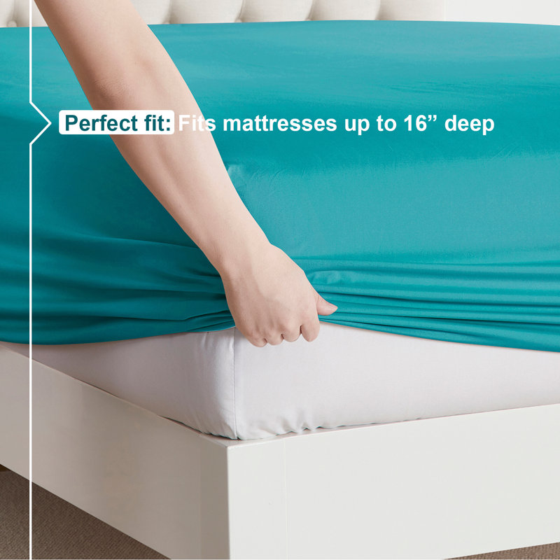  Ensemble de draps double brossé de luxe pour hôtel avec draps et taies d'oreiller très doux, Grand / véhicule récréatif
