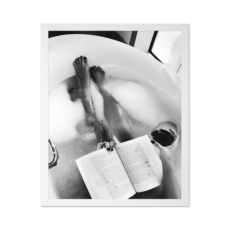 Femme dans la baignoire n ° 2, 08"H x 10"W, Poster, White Framed
