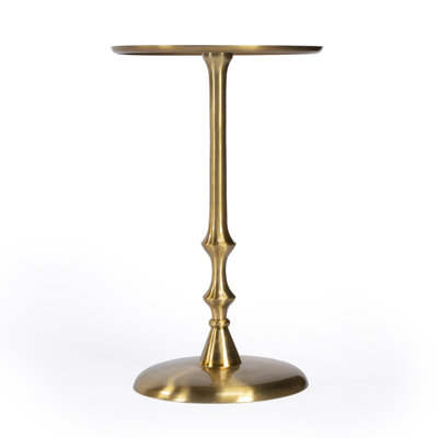 Table de bout ronde à piédestal en aluminium 19 po
