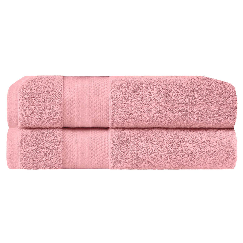Collection de serviettes finlandaises en peluche 100% turque, Rose corail, Draps de bain - paquet de 2