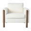 Chaise d'appoint surdimensionnée, élégance blanche: velours, pieds en noyer-1125470501