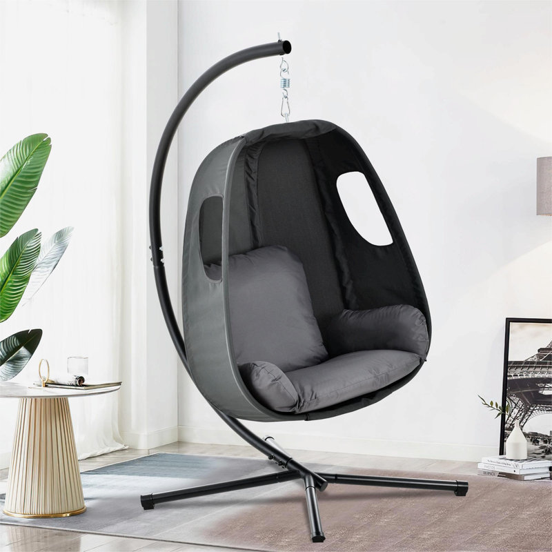 Spar Swing Chair with Stand, Dark Grey
