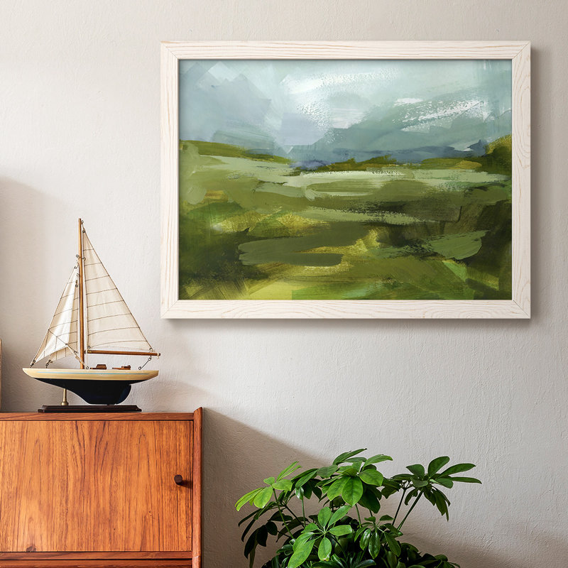 Emerald View II, reproduction d'art sur toile, Cadre blanc, H 14 po x l 20 po x P 1,5 po