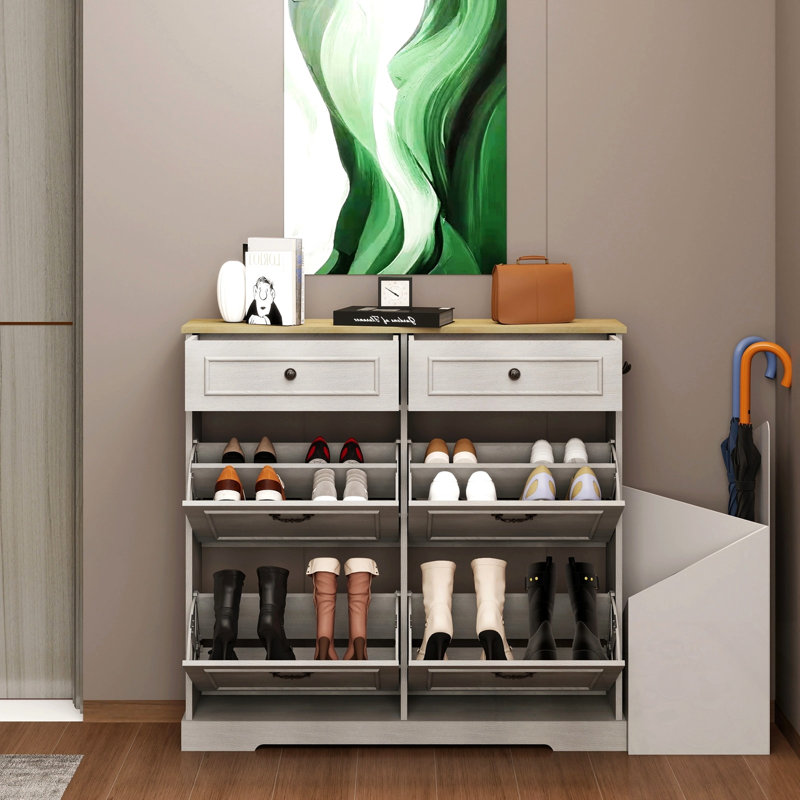 Armoire Tiran avec 2 tiroirs, 4 tiroirs rabattables