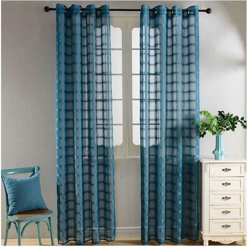 Mulak Sheer Curtain Single Panel, Blue