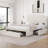 Avelle Vegan Leather Metal Platform Storage Bed with Drawers and Built-In USB Ports-866905210-871123725