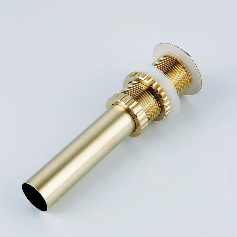 Standard Pop-Up Bathroom Sink Drain Without Overflow, Brushed Gold