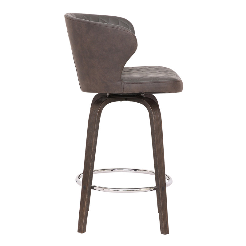 Chaise pivotante en similicuir et fer brun, Tabouret de bar (siège d’une hauteur de 30 po)