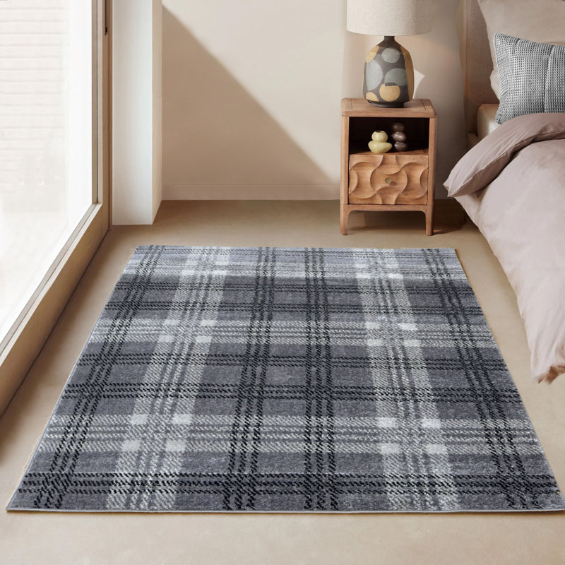 Plaid Area Rug, Rectangle 120 x 170 cm