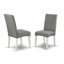 L'ensemble de mobilier de salle à manger 5 pièces comprend une table rectangulaire en bois avec feuille papillon et 4 chaises de salle à manger Parson en tissu gris, 32 x 54 pouces, blanc lin-1144581414-1144581401-1144581403