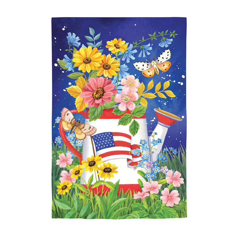 Drapeau de maison blanc en suède arrosoir