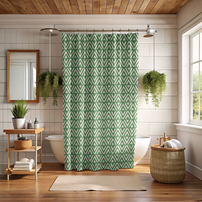 Rideau de douche Jade Cream - Premium, H 74 po x l 71 po