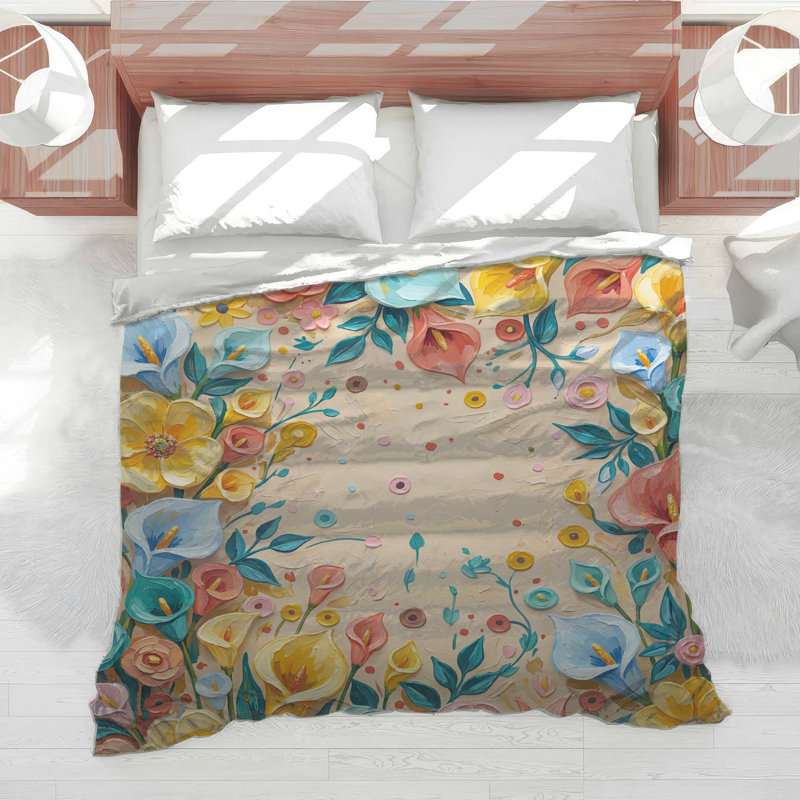 Édredon à motif floral coloré, Queen