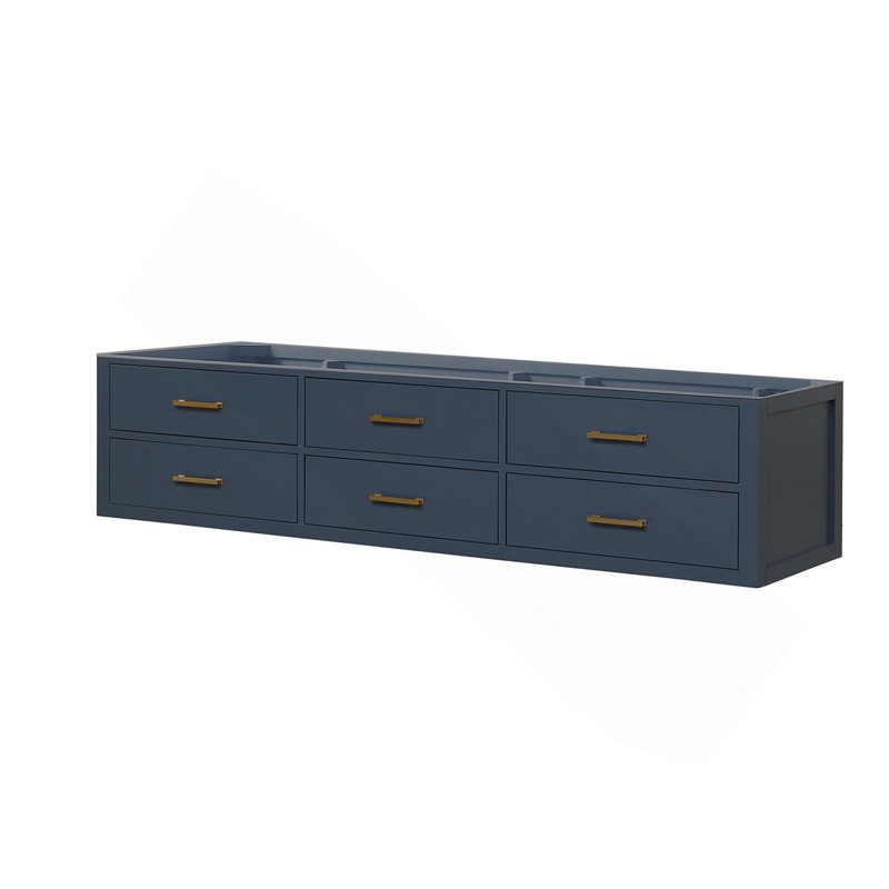 Meuble-lavabo double bleu 80 po X P 22 po D