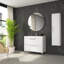 Rose C80F Free Standing Bathroom Vanity Unit in Matte White with Polished Chrome Handles-2038980083-2038980086