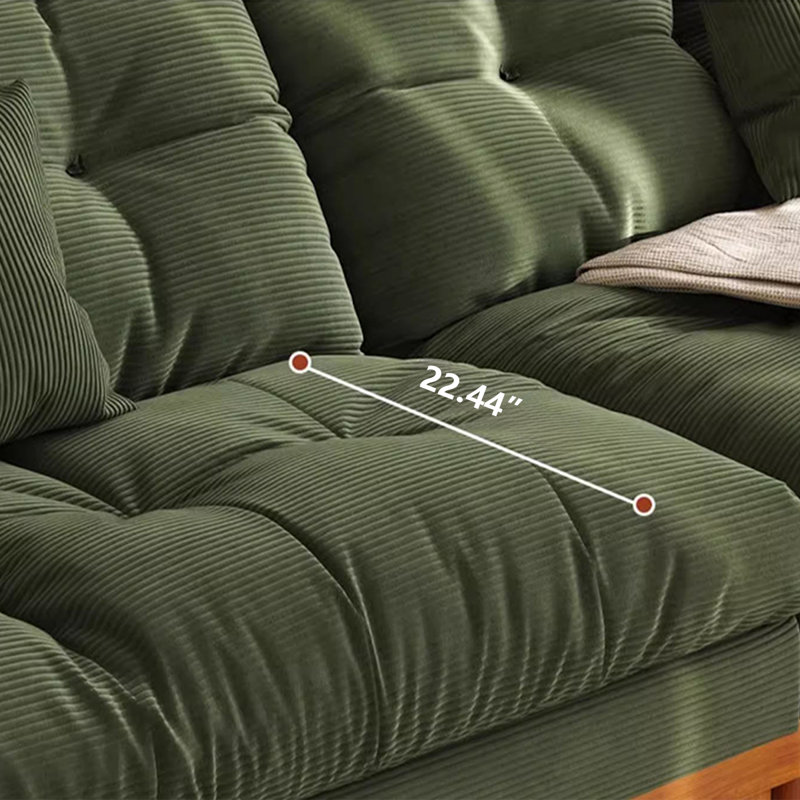 Vert / bois de cerisier couleur velours côtelé + canapé-lit standard en bois massif