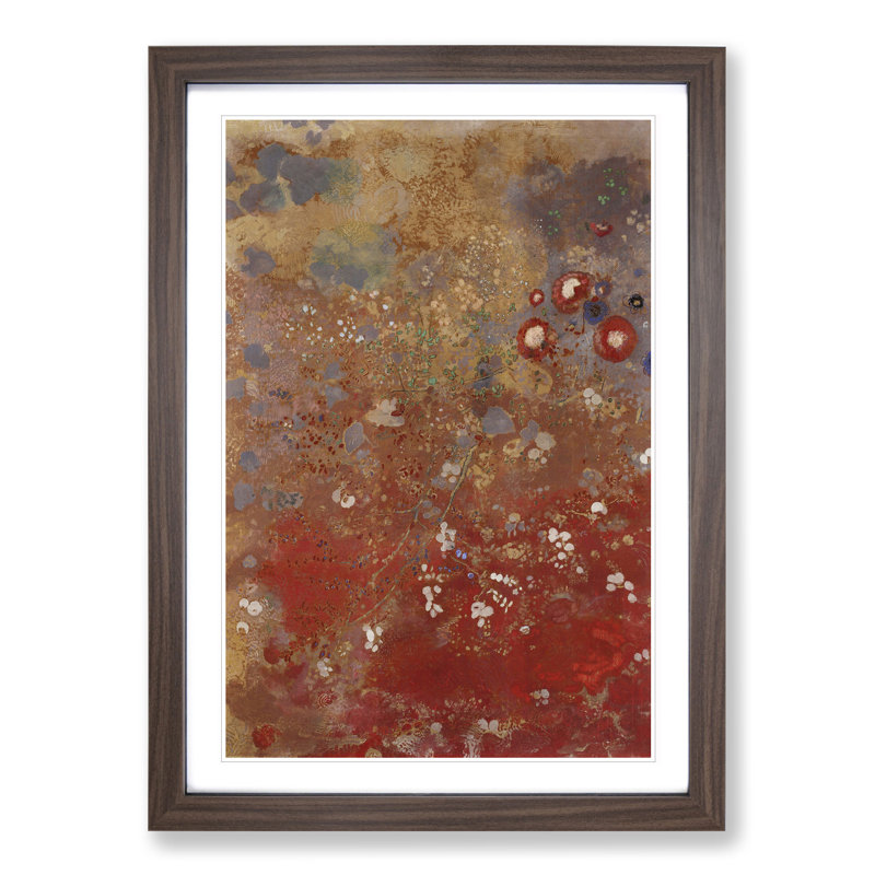 Rouge by Odilon Redon - Picture Frame Painting, 65cm H x 48cm W x 2cm D, Walnut Framed