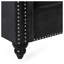 Canapé Chesterfield 3 places en velours noir avec accoudoirs roulés