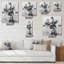 Horloge murale monochrome nature morte de fleurs dans un vase-1980843503