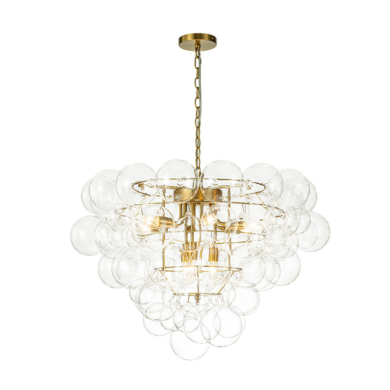 9 - Light Chandelier with Glass Accents