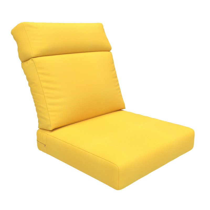 Sunbrella Outdoor High Back Chair Cushion, Adirondack Chair Cushion Set, 6 Inch, Yellow