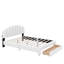 Lit plateforme tapissier grand avec table de chevet Andam Teddy-381802690