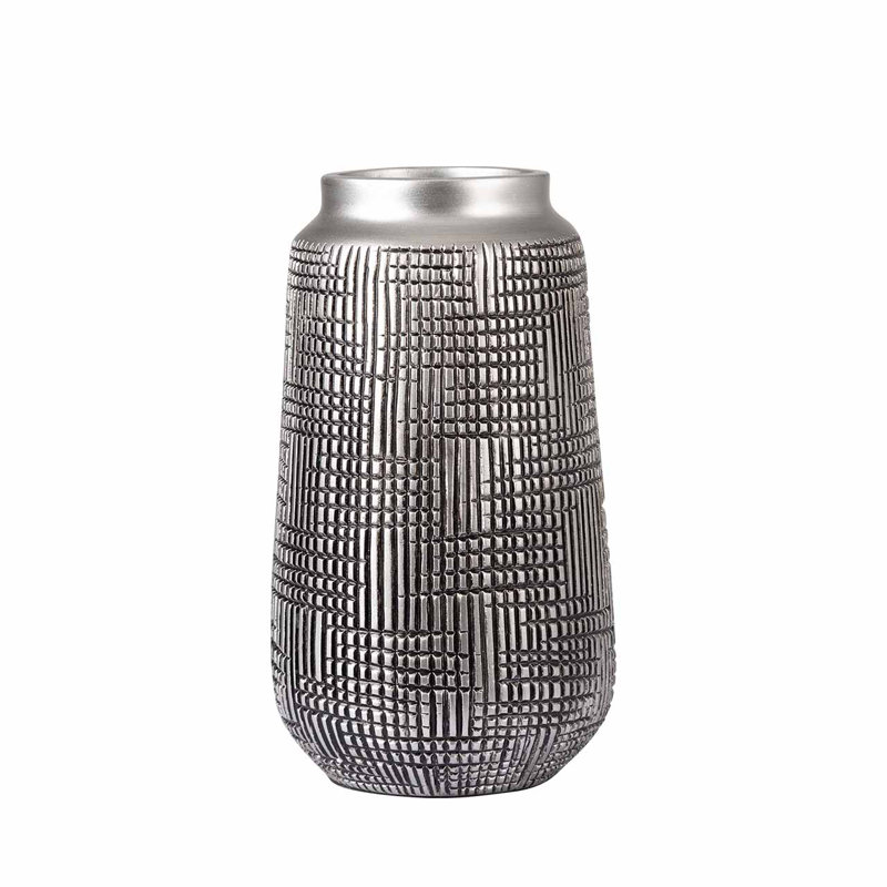 Alandra Floor Vase For Living Room Furniture, Luxury Decoration Vase with Silver Finish