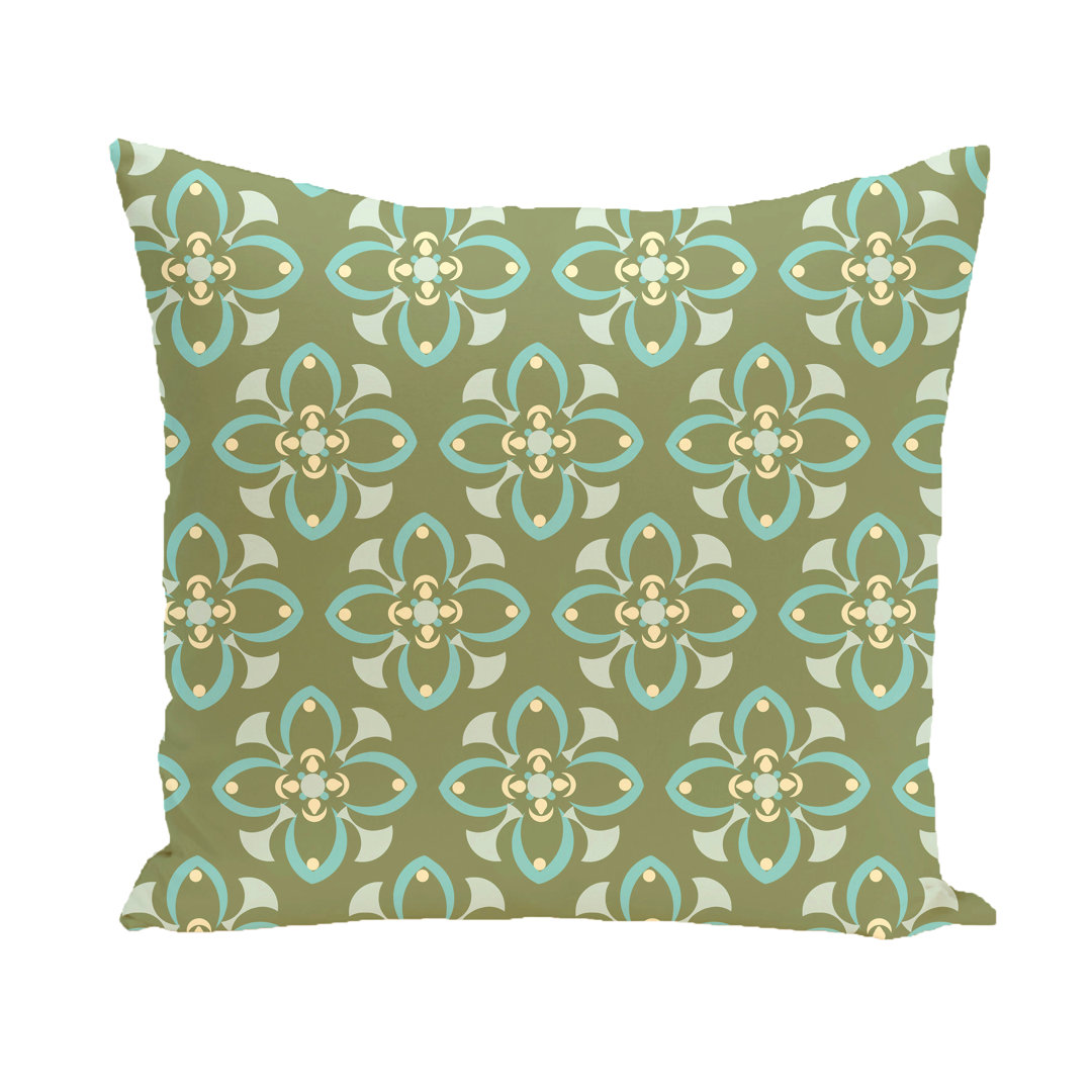 Trumpet Flower Floral Indoor/Outdoor Reversible Throw Pillow e by design