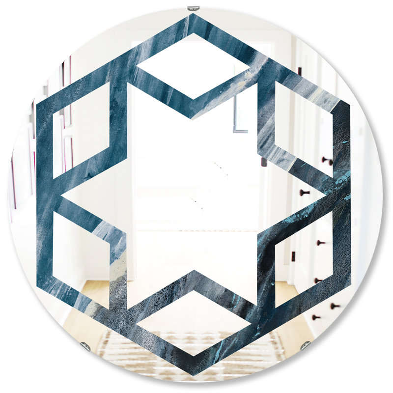 Miroir mural hexagonal star splash, H 31,5 po x l po