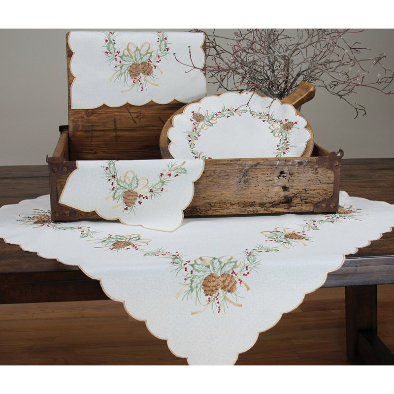 Classic Pine Cone Embroidered Napkin
