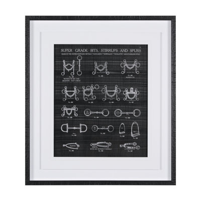 Equestrian Riding IV BW Hand Embelished Framed Art Print Matted under Glass