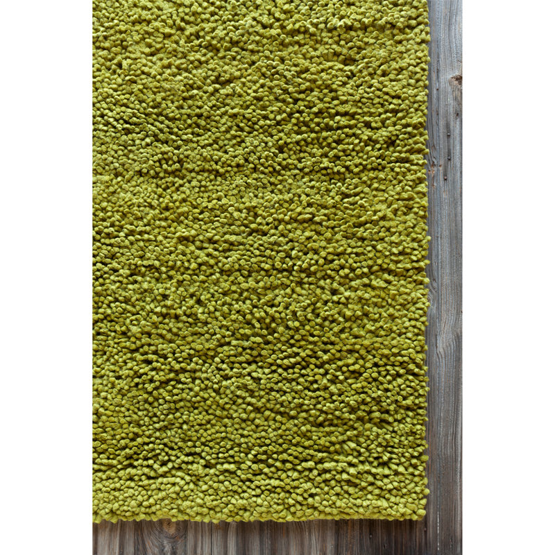 Luxe Hand-Woven Strata Solid Shag Wool Rug, 7'9" x 10'6"