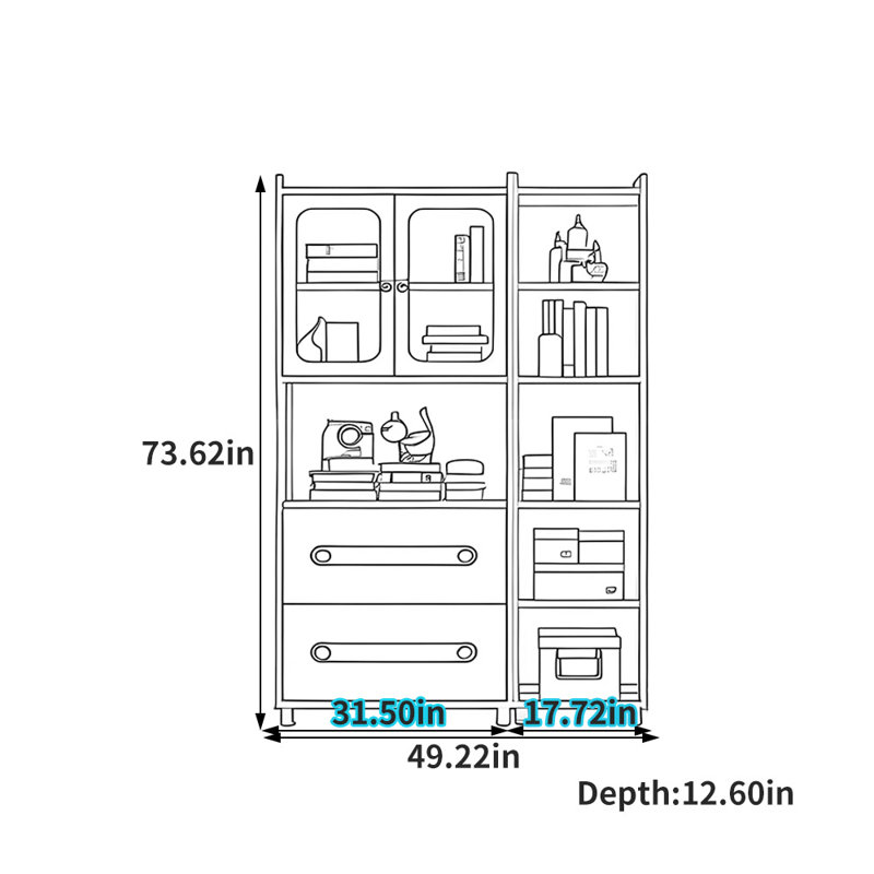 Bibliothèque de rangement style français