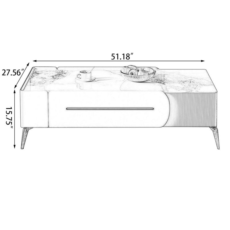Table basse White Stone + Bois manufacturé