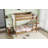 Natural Rubber Wood Twin-Over-Twin Bunk Bed With Boucle Upholstered Headboard, Footboard, Ladder, And Safety Guardrails