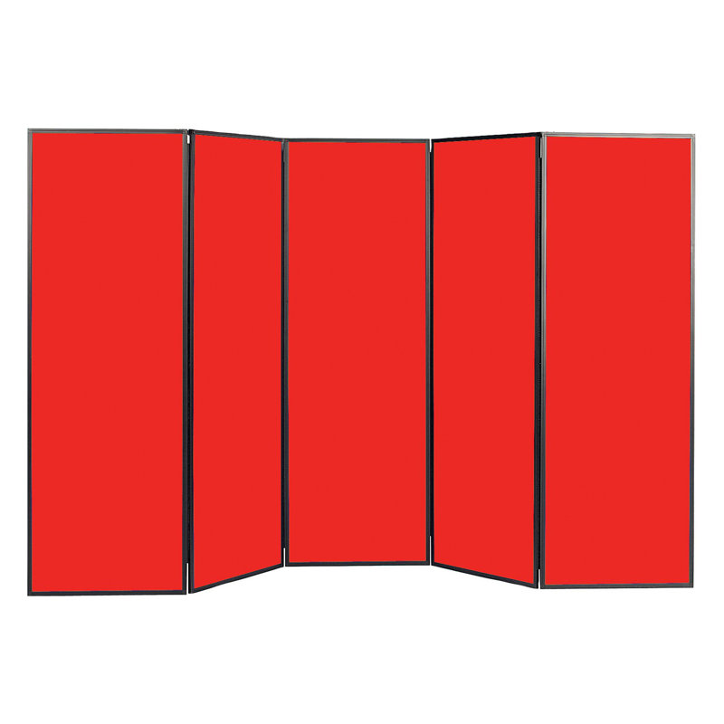  Light Free-Standing Bulletin Board 180cm H x 300cm W, Alfa Red, Black