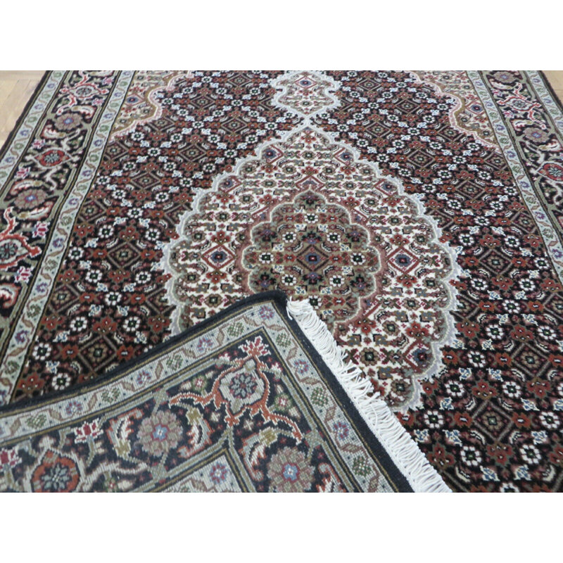 Tapis brun noué à la main de conception unique 3 pi 1 po x 5 pi 3 po Harrogate
