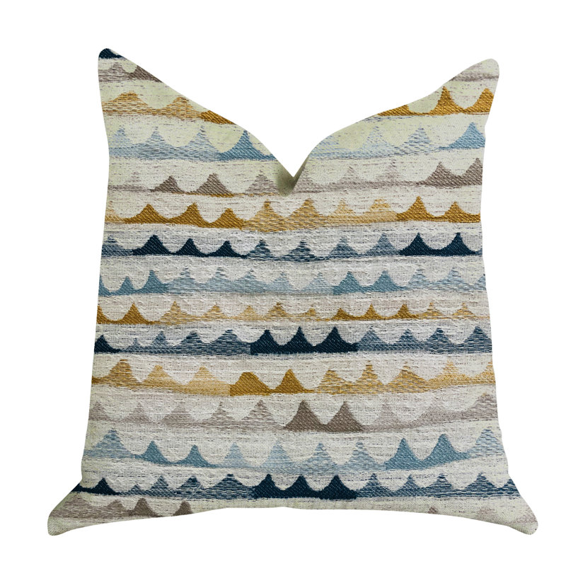 Caspian Geometric Indoor/Outdoor Reversible Throw Pillow, 20" x 20", Throw Pillow