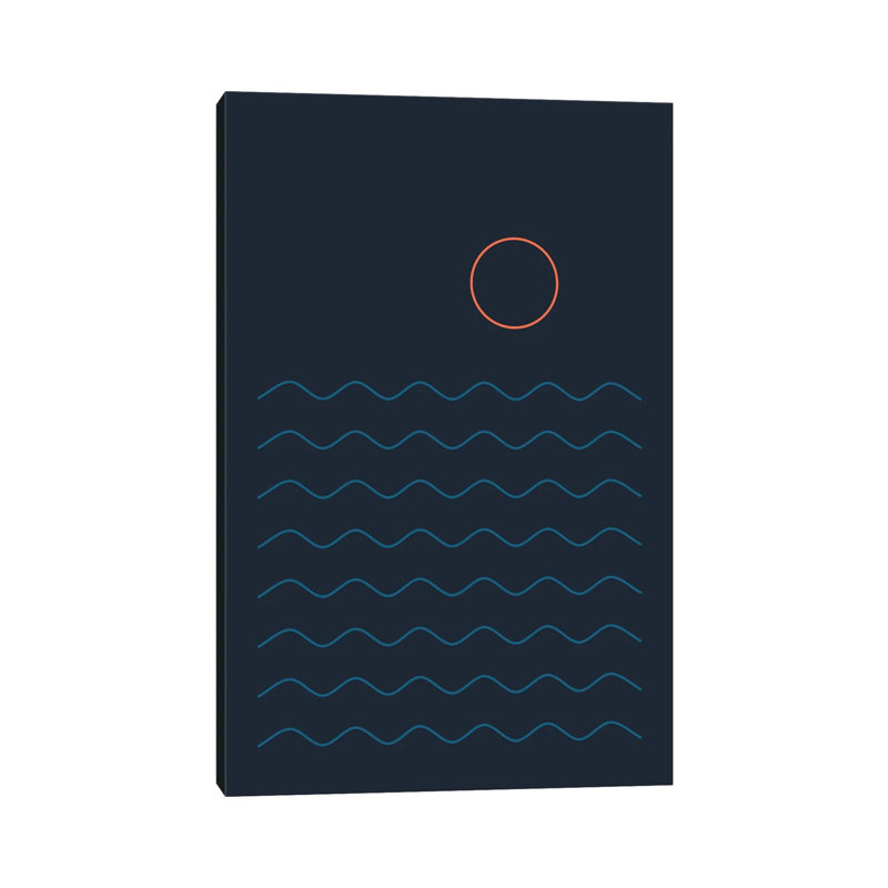 La Mer Nuit 1 Piece Wall Art on Canvas, 30.48 cm H x 45.72 cm W, Wrapped Canvas