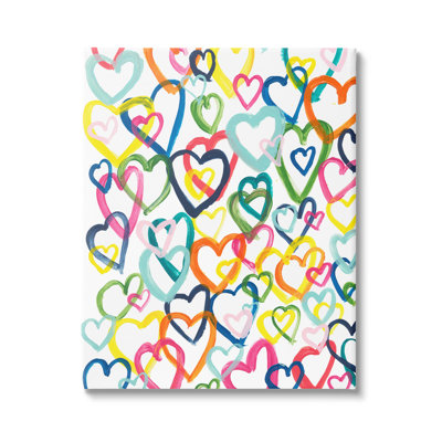 Motif de cœurs vifs et audacieux par Bronwyn Baker - Peinture