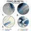 Tourbillon abstrait dans des tons bleus et blancs - art mural rond en métal moderne-780200528