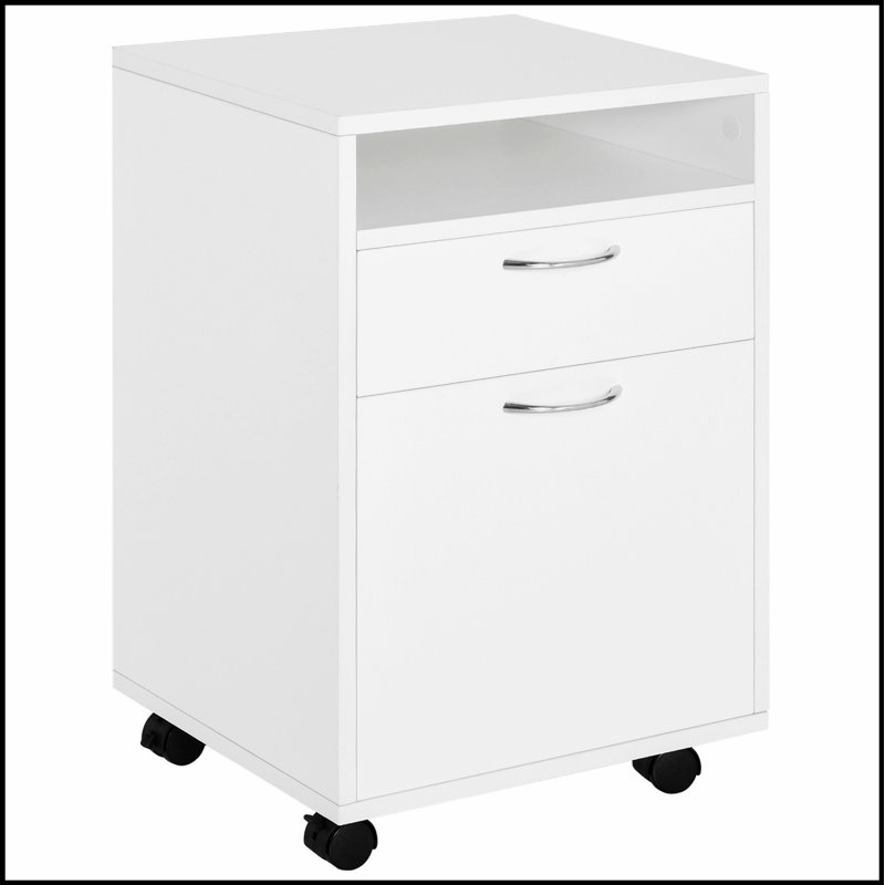 Mobile Storage Cabinet Organizer with Drawer and Cabinet, Printer Stand with Castors for Flexible Office Use