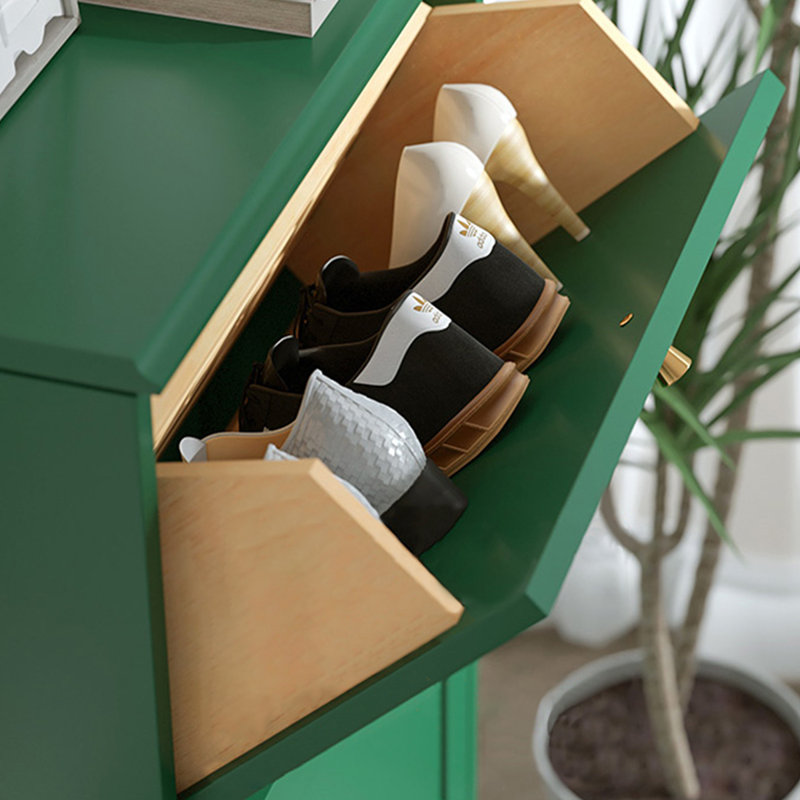 Green Solid wood Shoe Storage