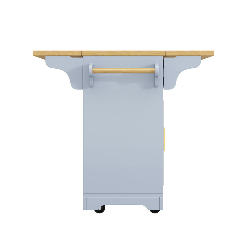 143 cm W Kitchen Island with Top, Blue