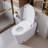 Elongated Tankless Smart Bidet Toilet, ADA Comfort Height , 1.28 GPF Water Saving, Heated Seat, Auto Open/Close Lid, Warm Water Wash, Warm Air Dryer (Remote Included)-102336993