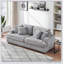 Canapé en velours côtelé de 79,3 pouces de long avec 4 coussins décoratifs assortis, design élégant pour un confort spacieux et une vie moderne-1200727625